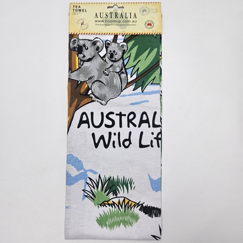 Australian wildlife tea towel
